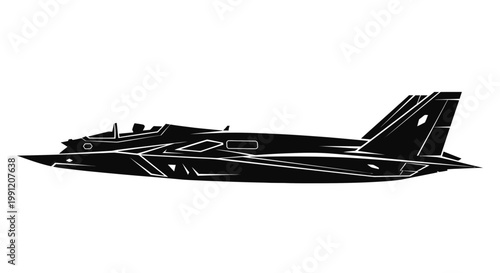 Futuristic Aircraft Silhouette - Sleek Modern Jet Design