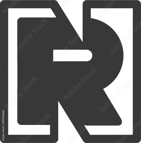 the logo consists of the letter N R. Abstract, outline and elegant.