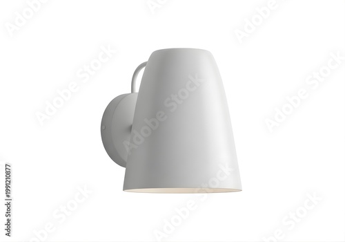 Isolated matte grey wall sconce lamp with sleek tapered design for interior lighting, home decor, architectural illumination