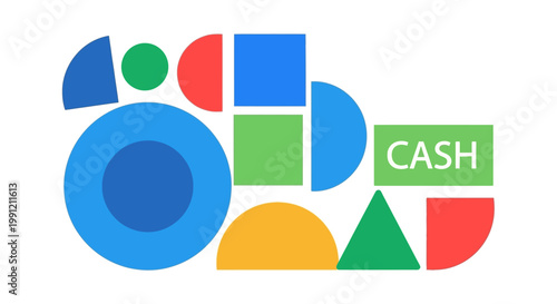 Colorful Cash Money Concept Graphic Design.