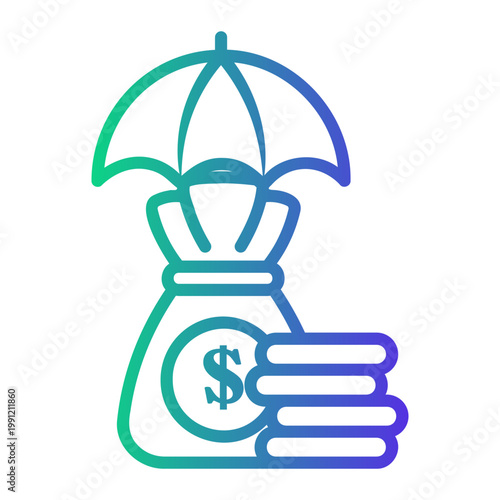 traditional banking Line Gradient Icon