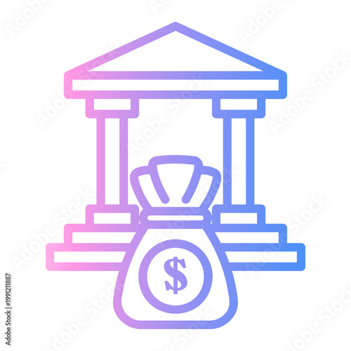 banking Line Gradient Icon