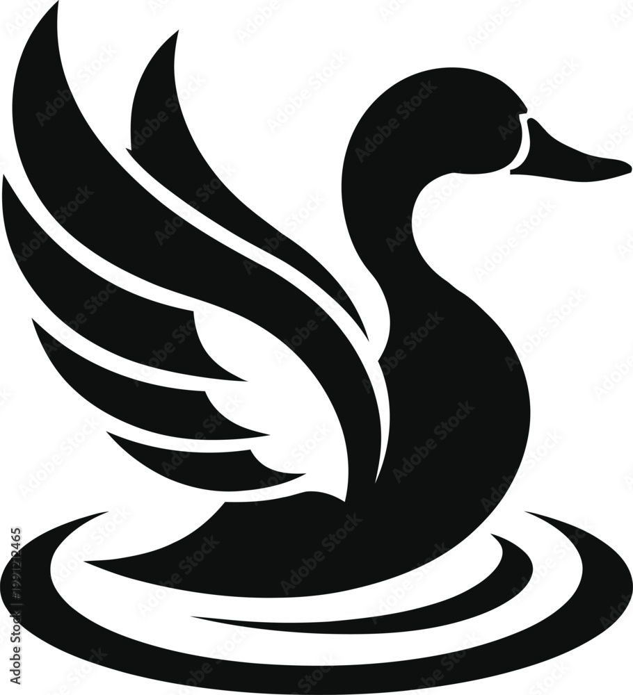 Fototapeta premium Black swan silhouette
