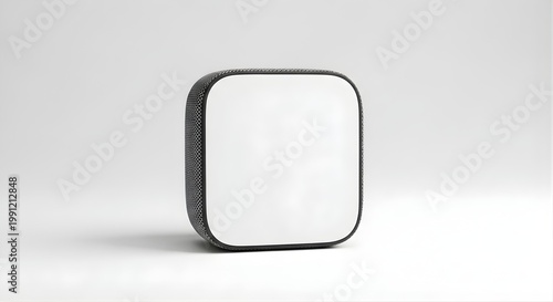 Isolated rounded square icon shape with black textured side border, perfect for user interface elements or web design