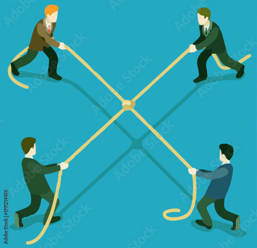 Business rivals competing for maximum profit and market victory,Strategic business competition focused on profit growth and winning edge,Corporate battle for profit dominance and ultimate winning 
