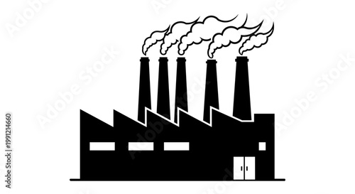 Industrial Factory with Smoking Chimneys.