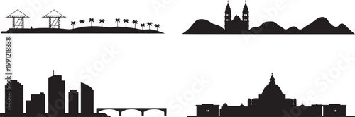 Cairo egypt skyline mosque and buildings landmark illustration in line art style
