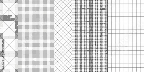 Abstract geometric patterns a study in varying grid densities and textures