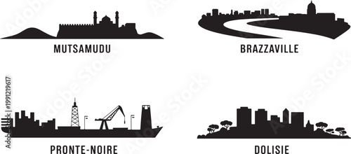 San salvador el salvador skyline christ the redeemer statue landmark illustration