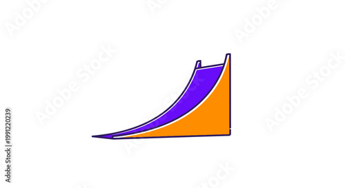Stylized flat illustration of a skate ramp side view.