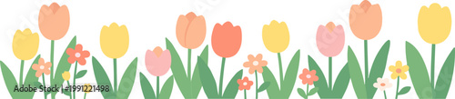 Floral Border Background for Spring Festival and May Event