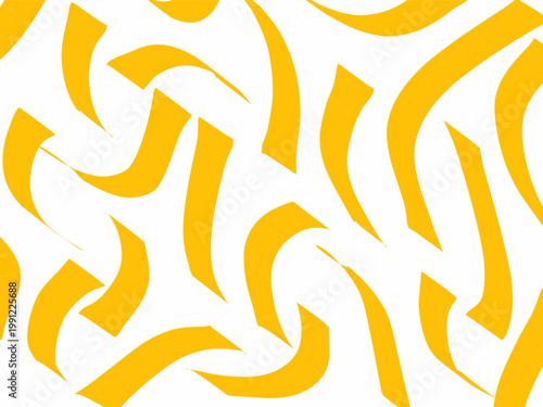 Curved yellow short lines. Abstract random yellow lines. Yellow line illustration background.