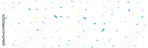 パステルカラーの紙吹雪が舞う背景透過のベクターイラスト 清潔感のあるバナーやSNS向けの素材