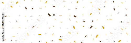 ゴールドの紙吹雪が舞う背景透過のベクターイラスト 高級感のある記念日やセールの背景素材