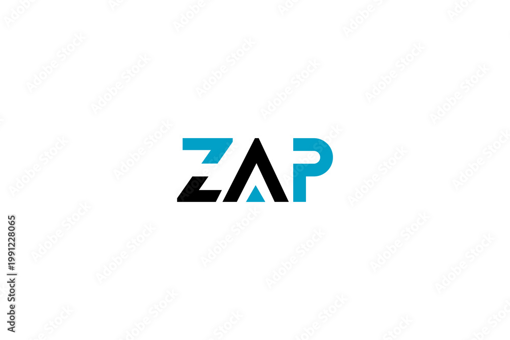 Fototapeta premium Zap cyan‑black geometric logo design for technology company, digital services, and modern business branding