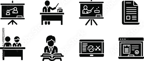 Education and learning icons a comprehensive set for academic and teaching related concepts