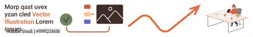 Business strategy, workflow optimization, data analysis, creative processes, office management, project planning. Set including graphs, charts and a working individual. Business strategy