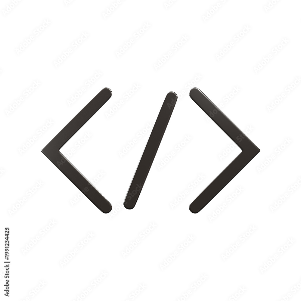 Obraz premium 3d icon chrome embed symbol