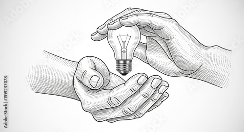 Hands holding a light bulb symbolizing innovation and ideas.