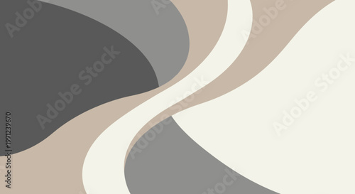Dynamic abstract design featuring elegant flowing lines and a sophisticated neutral color palette, ideal for contemporary backgrounds and graphic projects