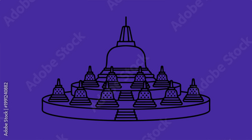 Buddha statue monument architecture drawing.