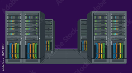 Computer Server Towers with Storage.