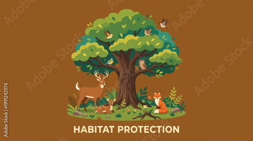 Deer standing under a tree.