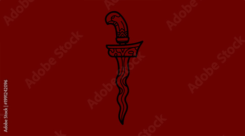 Detailed view of a dagger.