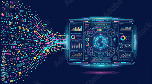 Digital dashboard with data visualization.