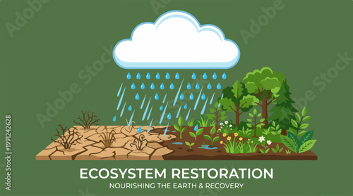 Ecosystem restoration nature environment recovery.