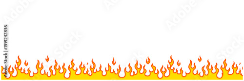 炎の下ラインフレーム背景｜シンプルなファイヤーパターン横長バナー素材