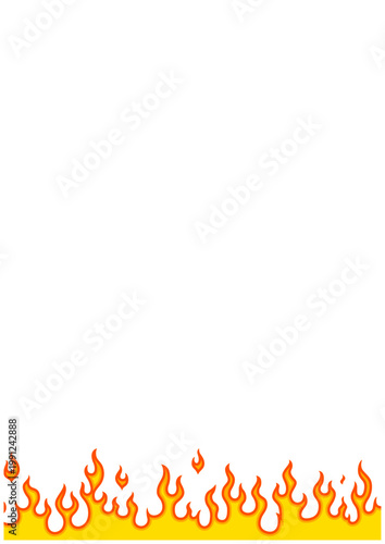 炎の下ラインフレーム背景｜縦長レイアウト用ファイヤーパターンベクター素材