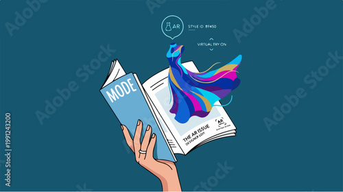 Hand holding open book with butterfly.