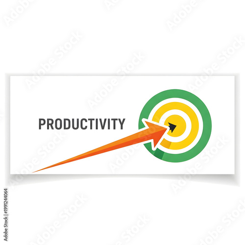Target of Productivity: An illustration that visually represents the concept of hitting the mark in a business, aiming towards increased output and efficiency. 