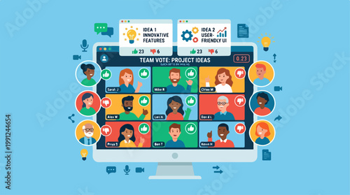 People on Video Conference Call.