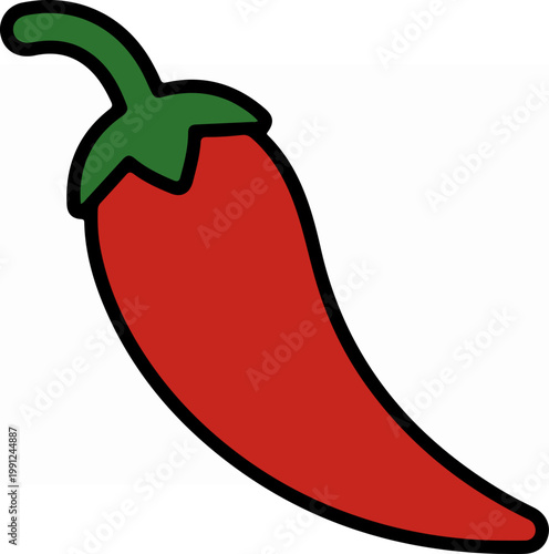 Red hot chili pepper illustration.