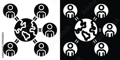 Social Network and Community Icon. Worldwide Connection with People Around, Unity, Connection, Engagement