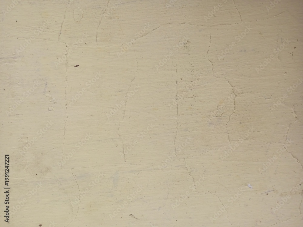 Obraz premium Aged Ivory Wall Paint With Fine Hairline Cracks