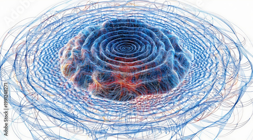 Wallpaper Mural Quantum computing wave circular ripple energy field neural cloud abstract technology circuitry Torontodigital.ca