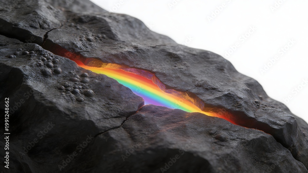 Fototapeta premium Rainbow in rock crack