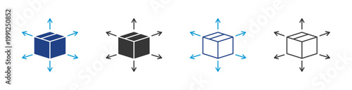 DISTRIBUTION icon set multiple style collection	