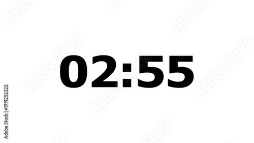 3 minutes countdown, 3 minute timer countdown animation, suitable for concepts animation on Two minutes countdown on black background. 180 seconds countdown timer animation.