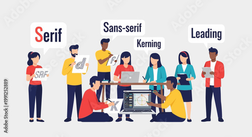 Graphic Design Team Collaboration Discussing Typography Concepts