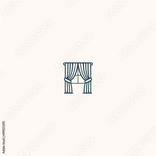 Curtains logo template vector illustration design