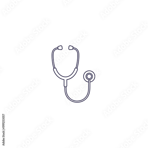 Outline stethoscope icon on white background with a simple, clean outline icon