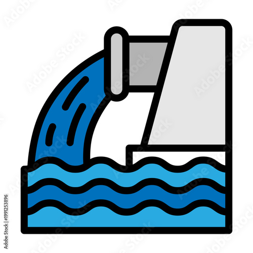 Field Drainage Vector Filled Icon Design