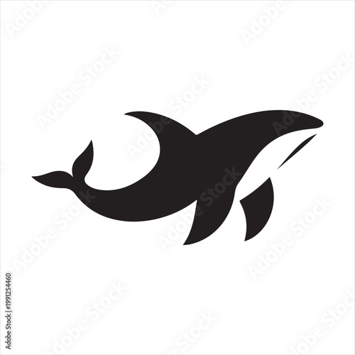 ocean animal vector silhouette outline logo design concept illustration idea