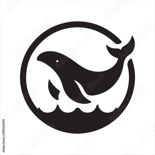ocean animal vector silhouette outline logo design concept illustration idea
