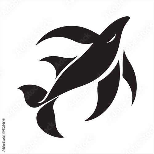 ocean animal vector silhouette outline logo design concept illustration idea