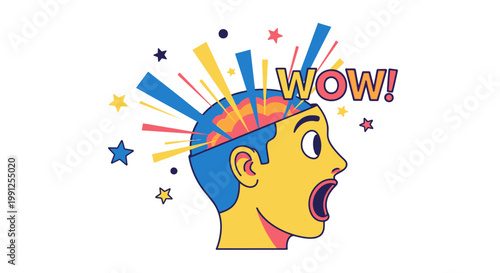 Surprised man with open mouth expression.